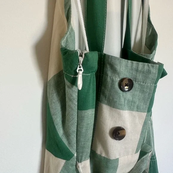 Maeve by ANTHROPOLOGIE Midi Gingham green and white dress - Picture 6 of 6